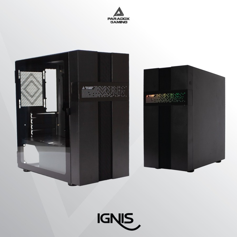 Casing Paradox IGNIS Tempered Glass M-ATX Gaming Case PC