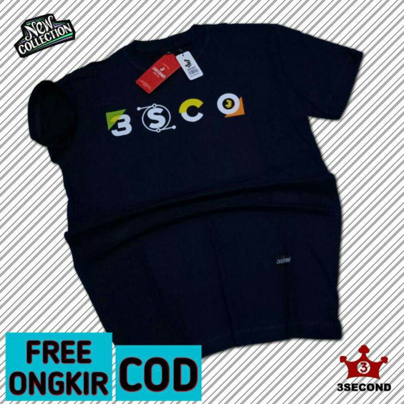 Kaos Pria Distro Baju Kaos Pria Original Ukuran M L Dan XL Bombogie 3Second Grlt