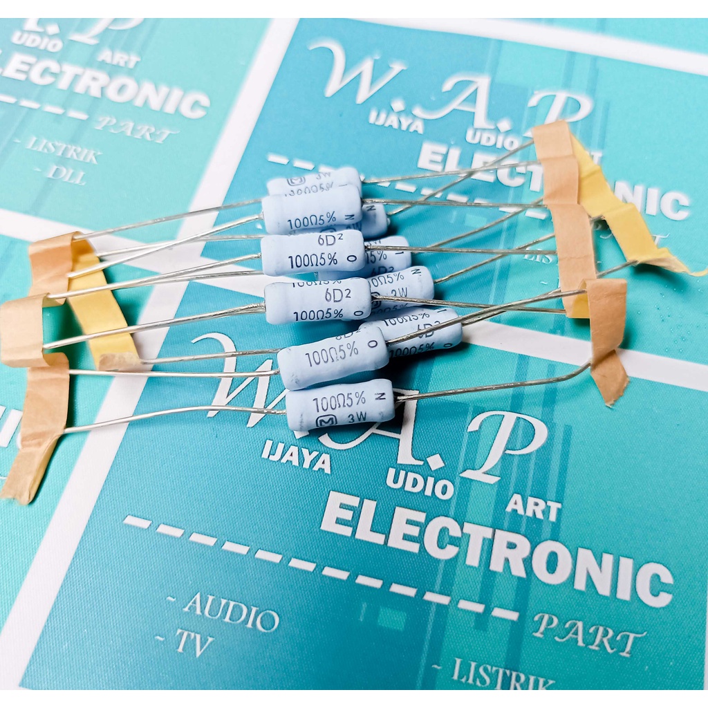 QTY 10 PCS RESISTOR PANASONIC 3W 100 OHM ORIGINAL PENGGANTI RESISTOR 2W 2 WATT