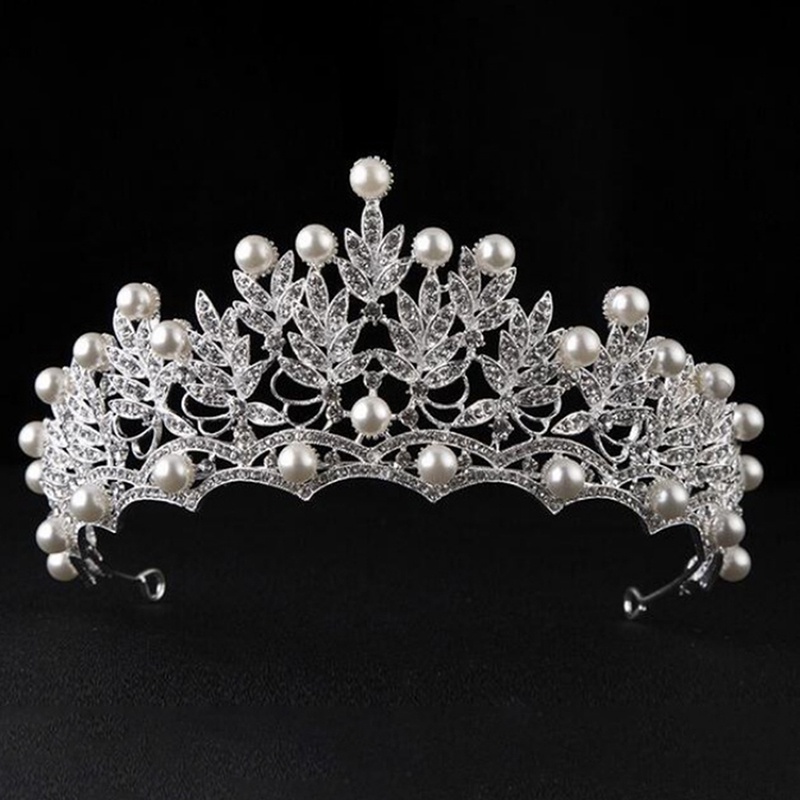 (Lady 's Gift) 2019 Tiara Mahkota Kristal Berlian Imitasi Untuk Pengantin Wanita