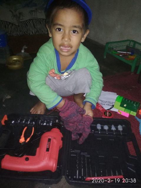 Mesin Impact Drill 13mm Mesin Bor Beton Tembok Besi Kayu Dll Bonos Mata Bor Mini 1 Set Harga Promo