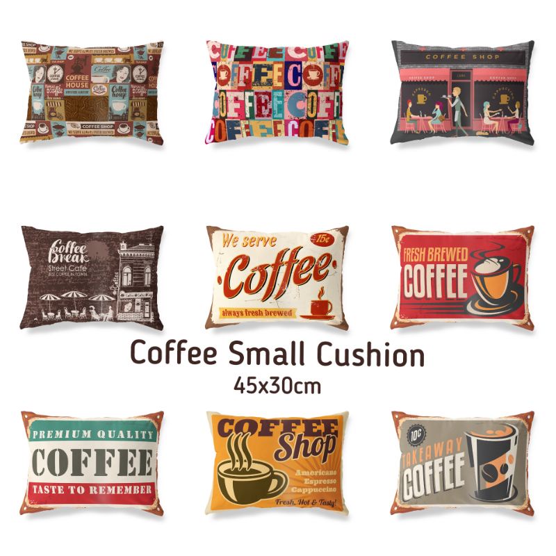 BANTAL 45X30 CM KOPI COFFEE CAFE RETRO