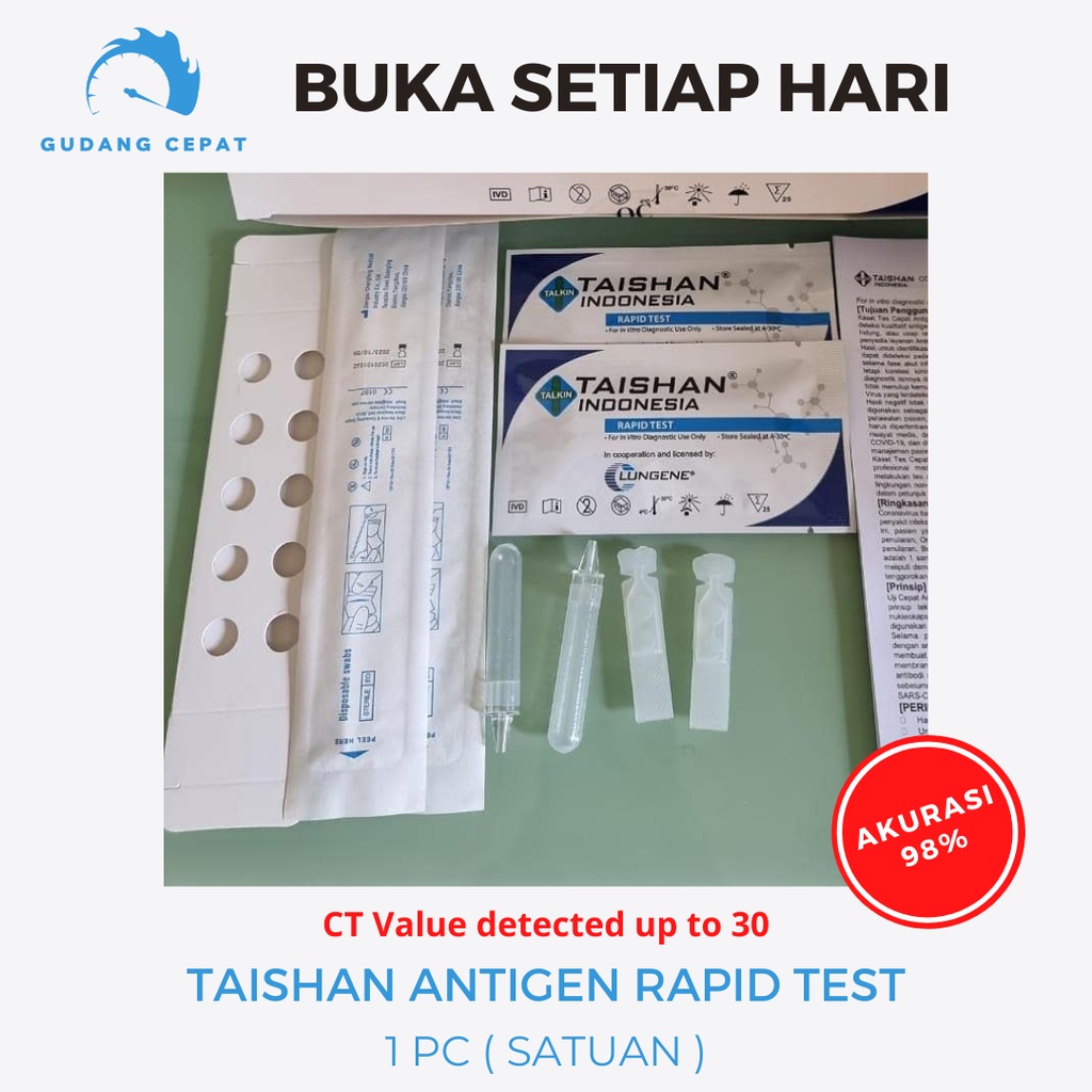 Taishan Swab Mandiri Covid19 Antigen Rapid Test 1 pcs satuan Cassette C19 Talkin Biru