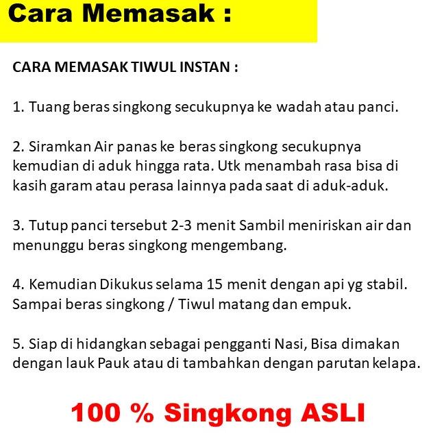 

✵Ready BISA COD Beras Tiwul Oyek Kebumen Nasi Thiwul Singkong Tawar 66 ✵