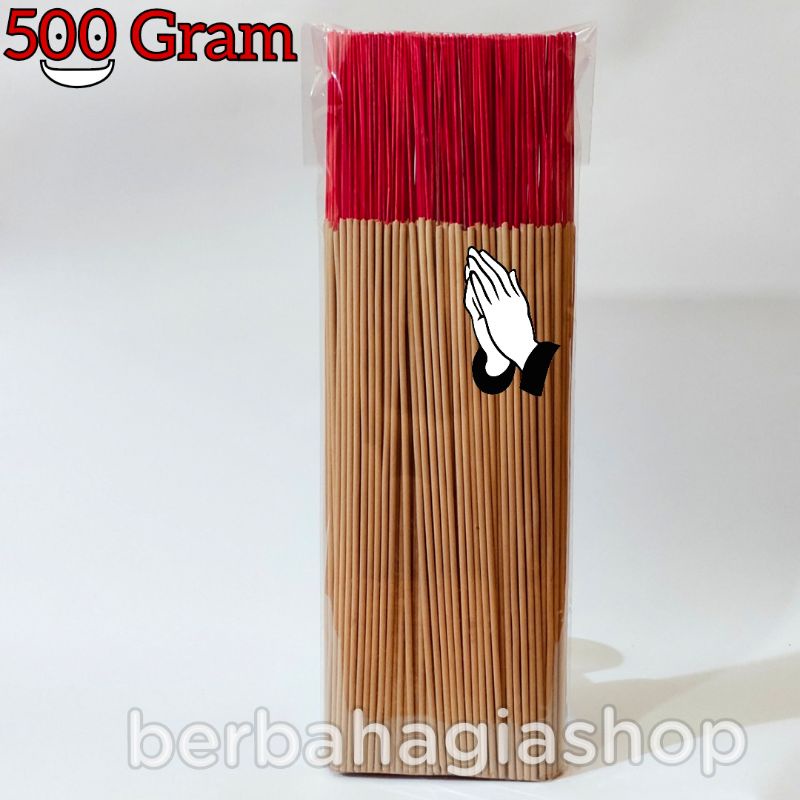 Hio Dupa Warna Coklat (Putih) Tanpa Wangi Isi 500 Gram Kaki Merah Stik / Hio Tawar Tidak Ada Wangi Murah Ekonomis / Stick Incense