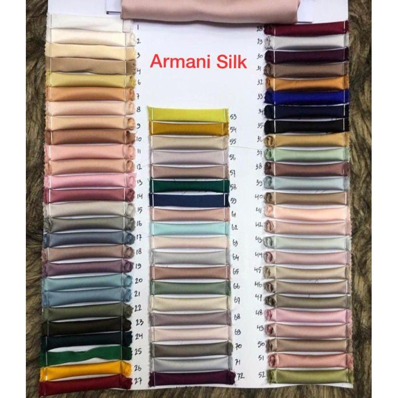 DYA369 Bahan Saten Armany Silk Premium Quality / Kain Satin Armani 100% Silk Original / Silk Sutra