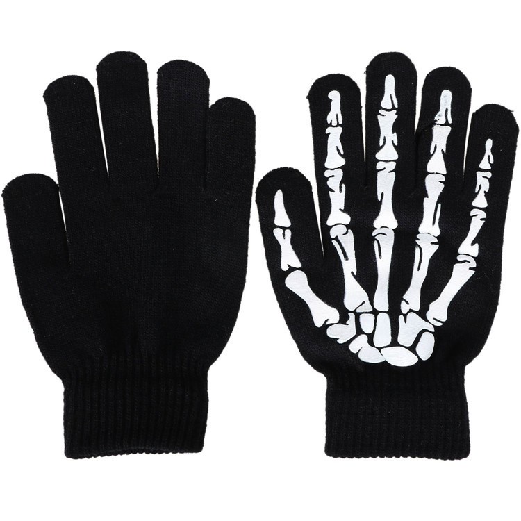 KANCOOL Sarung Tangan Touch Glove Skull Skeleton Design for Smartphone YN1168 HITAM