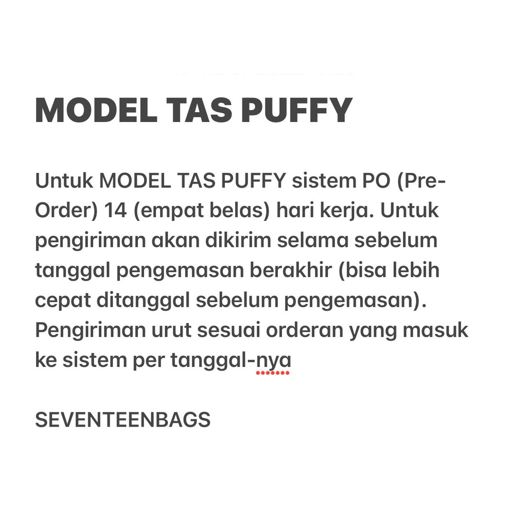 PUFFY SKY NEON l TAS SELEMPANG WANITA - SEVENTEENBAGS SVN17298