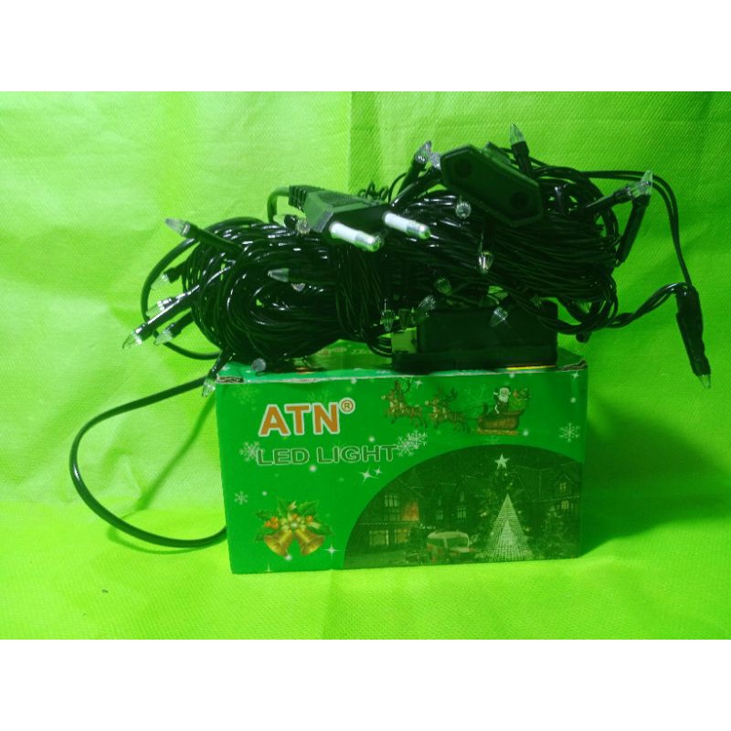 ATN Lampu Kelap Kelip Premium Kabel Hitam Lampu Natal RGB 10Yard Best Seller ATN