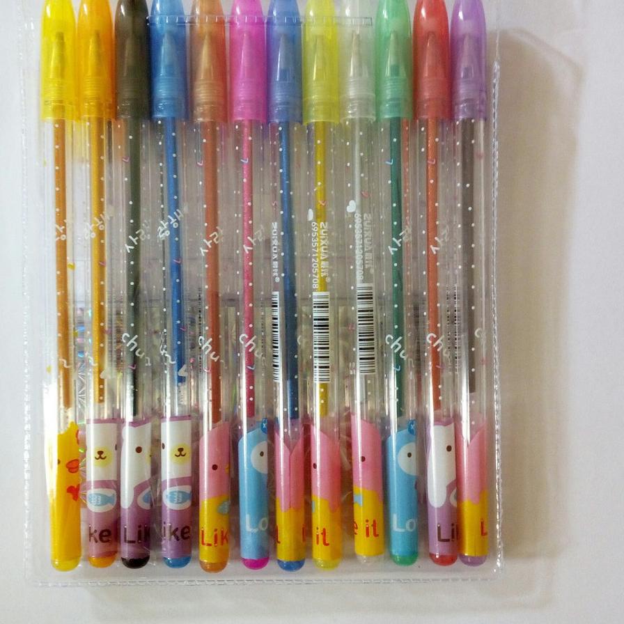 

TERLARIS Pulpen gel warna-warni 12 warna 1 pak