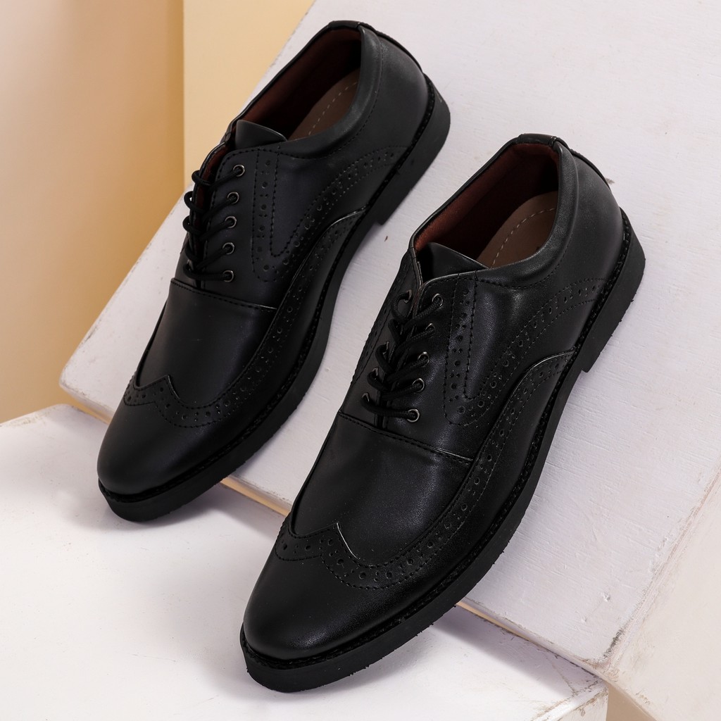 Kenzie Black | Sepatu Pantofel Hitam Pria Formal Kerja Fantopel Pantopel Casual Ori | FORIND x Giant