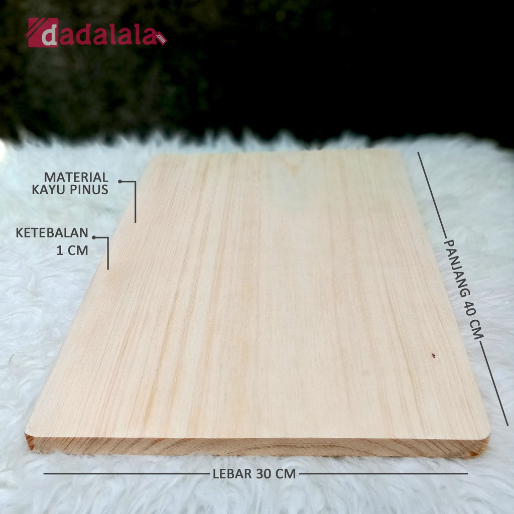 DADALALA Talenan Kayu Besar (Wooden Cutting Board) Ukuran 40x30 Cm Bahan Kayu Pinus Kualitas Premium