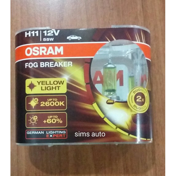 Lampu Osram H11 Fog Breaker ( FBR ) 12V 55W warna kuning