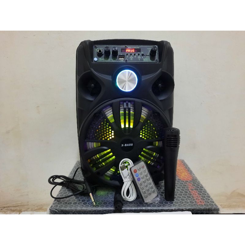 Speaker Bluetooth 8,5 Inch Fleco FL 955C Bonus Mic Suara Super Bass