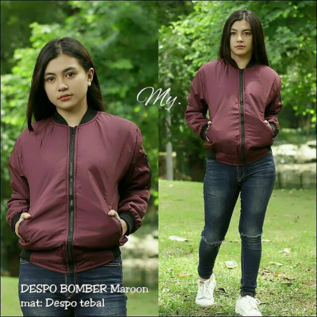 Jaket Bomber Polos Cewe Premium