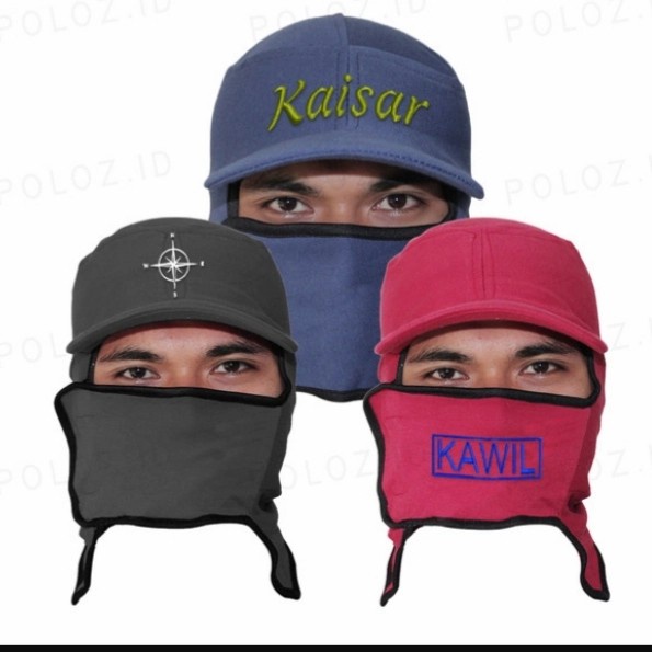Topi Jepang Masker Bordir Nama Suka suka/Topi Mancing/Topi Ronda