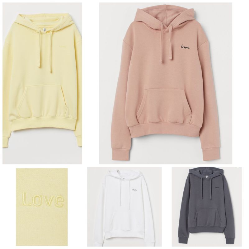 HnM Hoodie Motif Love H&M Original
