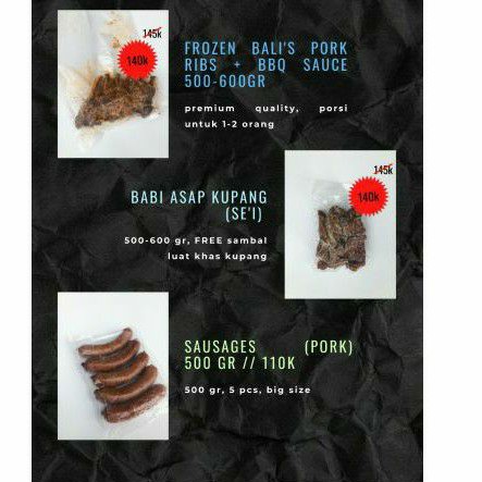 

Sausage Pork 500 gram 110k 5 pcs big size