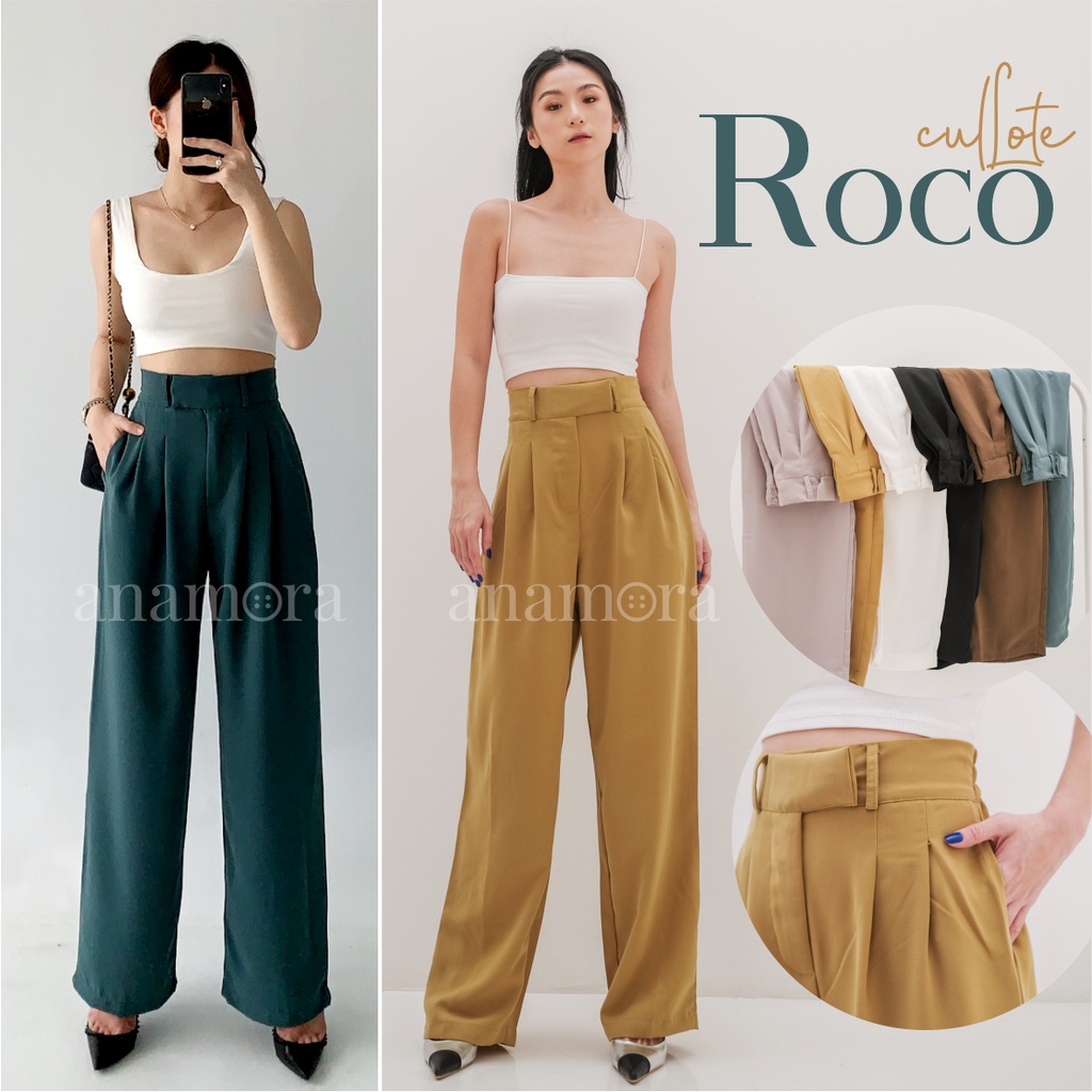 Celana Kulot Wanita | Roco Cullote Monere | Celana Kain Wanita | Celana Highwaist | Kulot Highwaist 