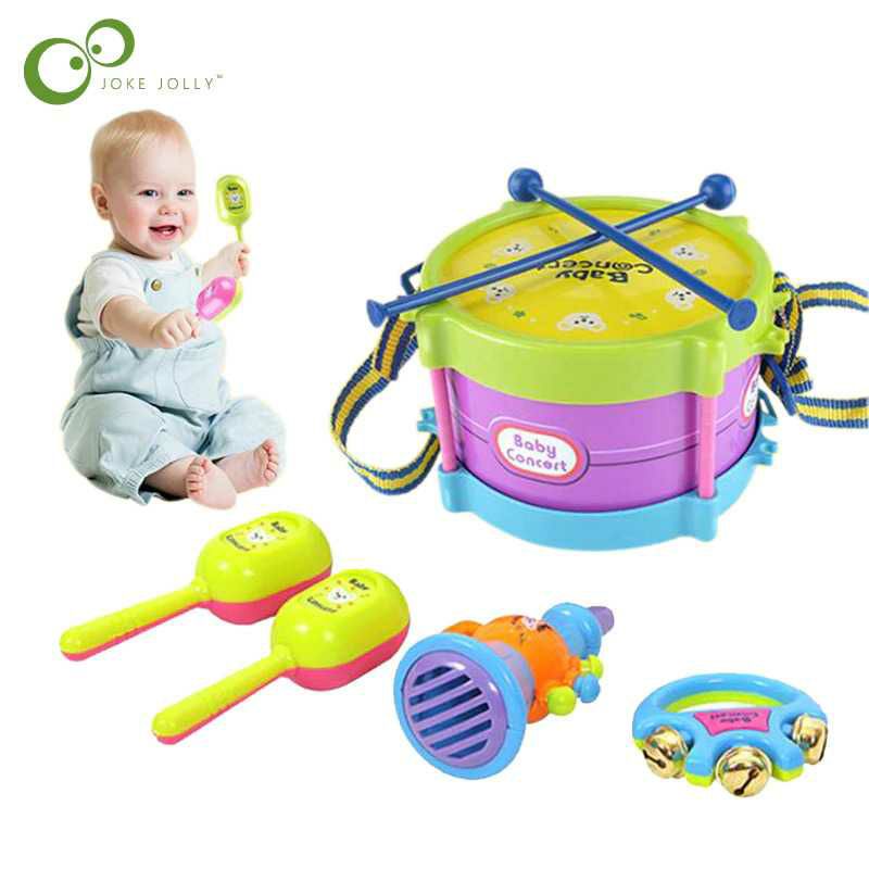 JOKEJOLLY Mainan Musik Bayi Drum Trumpet Band Toy 5PCs