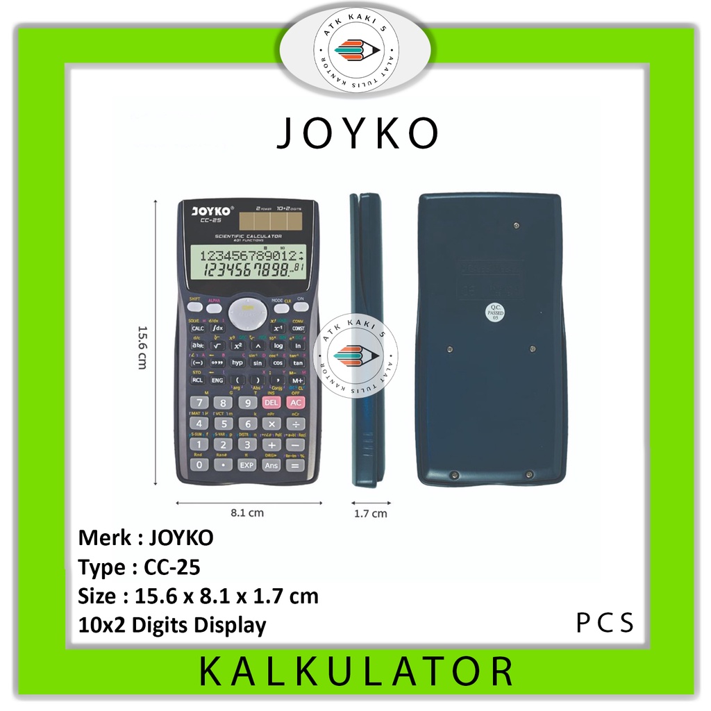 

JOYKO - Kalkulator CC-25 Scientific - 401 Functions - PCS