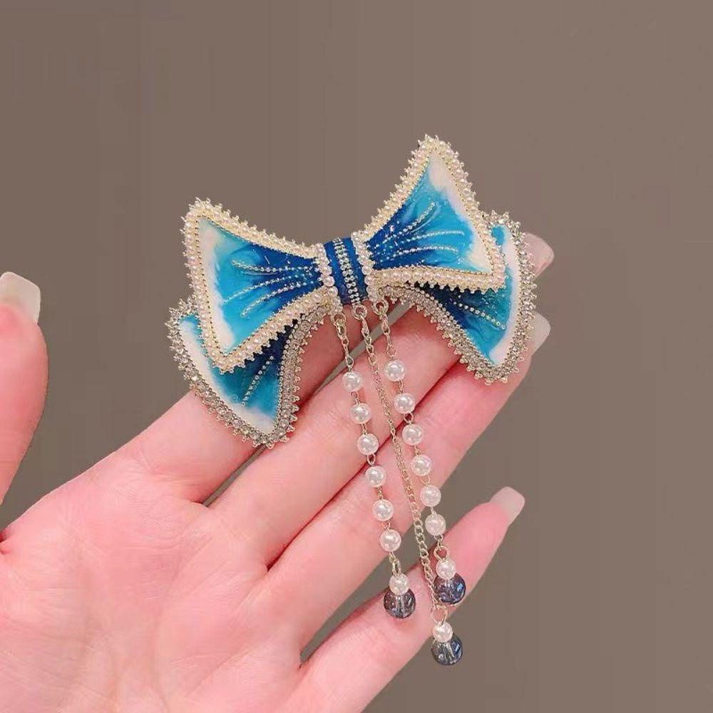 Needway  Korean Style Hair Clip Blue Fashion Back Head Aksesoris Rambut Hiasan Kepala Alat Styling Rambut Klip Musim Semi