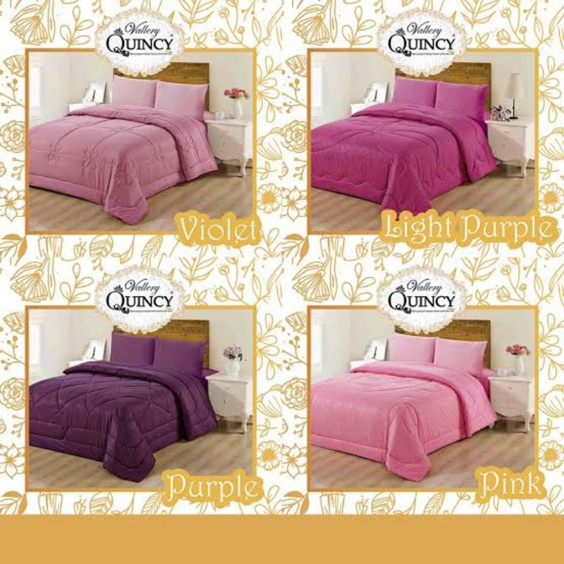 Bedcover Vallery Quincy Quilt Ukuran 225x245 cm Kualitas Premium By Internal Grup