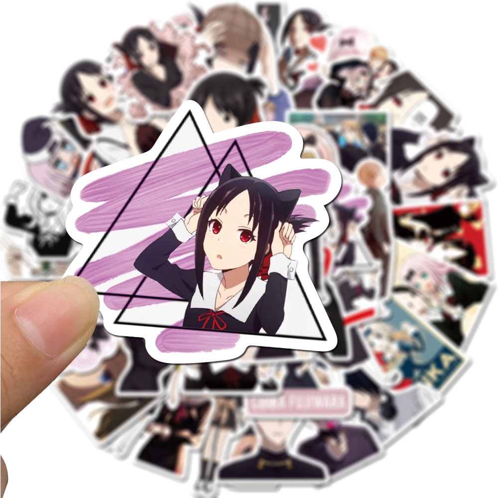 50pcs Pack Anime Kaguya-sama Love Is War Stickers For Fans Skateboard Guitar Motorcycle Laptop Waterproof Sticker Toy Decals