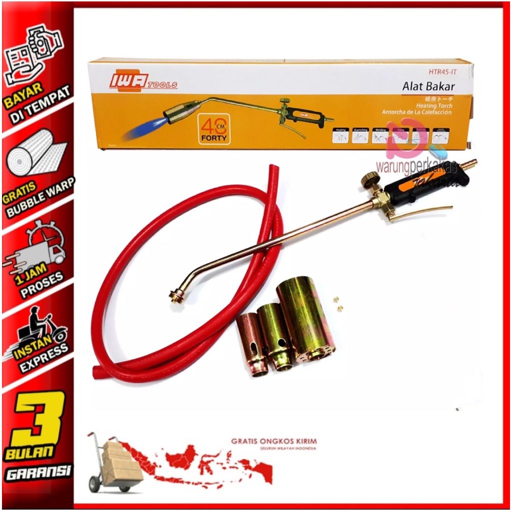 Blow Torch IWA 3 PCS Kepala Las Blender Pemanas LPG Blow Torch Panjang Alat Bakar Bulu Kambing