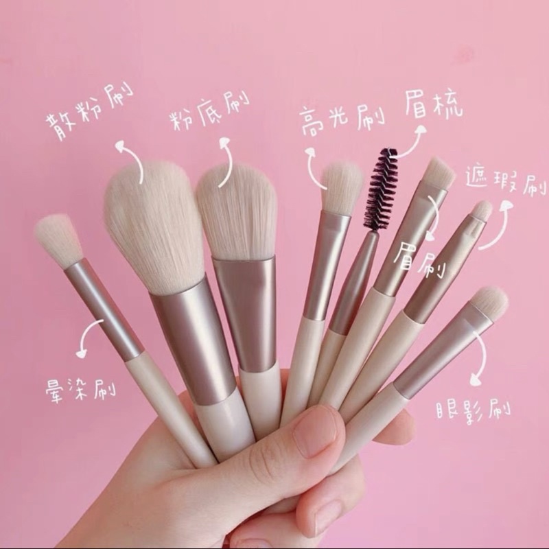 [039] MAKEUP BURSH SET 8 in 1, KUAS MAKEUP ISI 8, KUAS MAKEUP TRAVELLING, KUAS SET DAN CASE, KUAS MAKEUP HIGH QUALITY HALUS