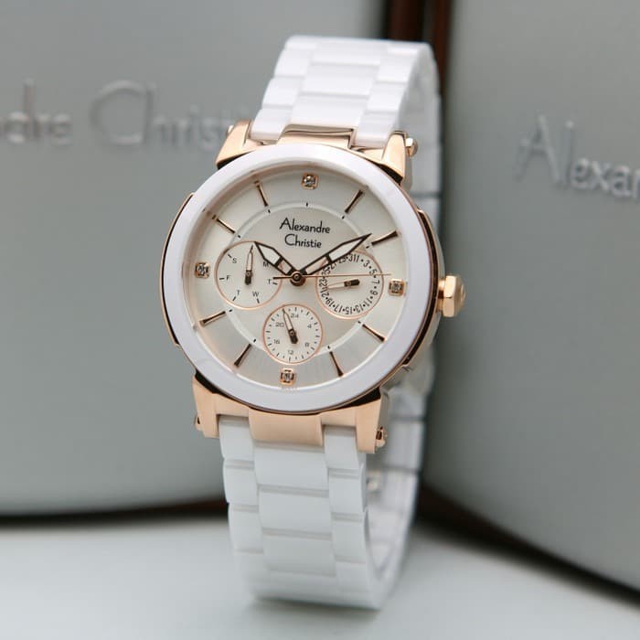 JAM TANGAN WANITA ORIGINAL ALEXANDRE CHRISTIE 2517 AC2517 /2880 AC2880 KERAMIK ORI GARANSI RESMI