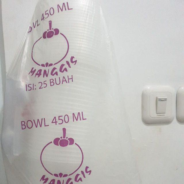 Mangkok Plastik Anti Panas Thinwall Manggis 450ml Isi 25pc