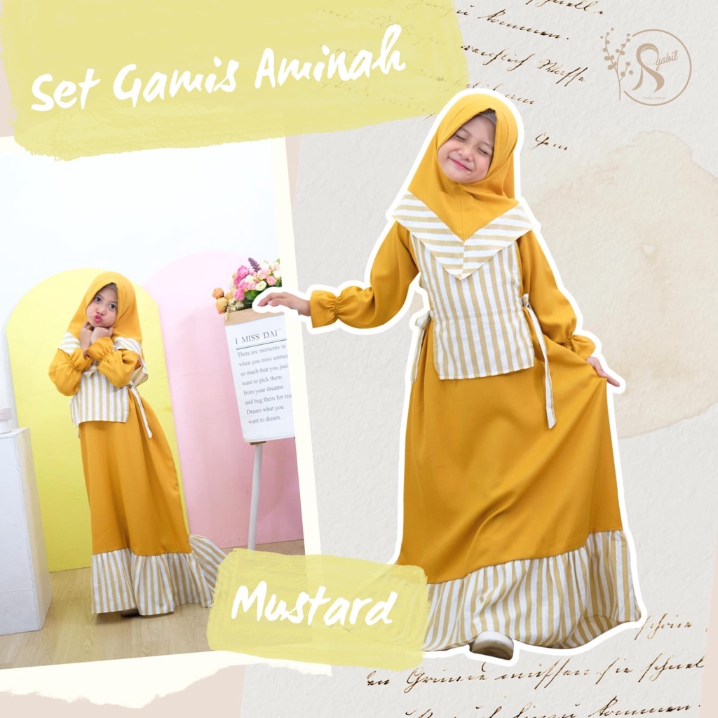 GAMIS ANAK AMINAH TERMASUK KERUDUNG USIA 2-6 TAHUN