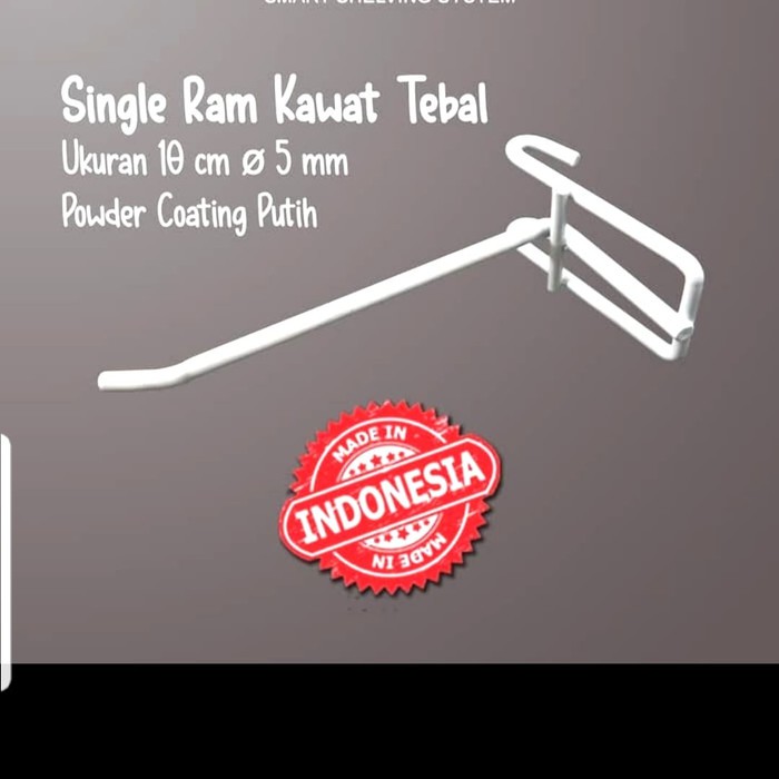 SINGLE RAM KAWAT TEBAL UK 10CM DIAMETER 5MM