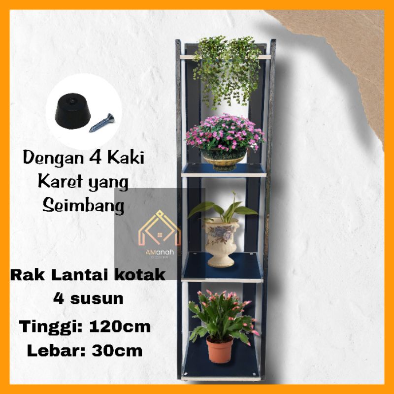 [COD] RAK LANTAI PAJANG MINIMALIS HEXAGONAL 4 TINGKAT TATAKAN KOTAK - RAK PAJANG BUNGA HIAS