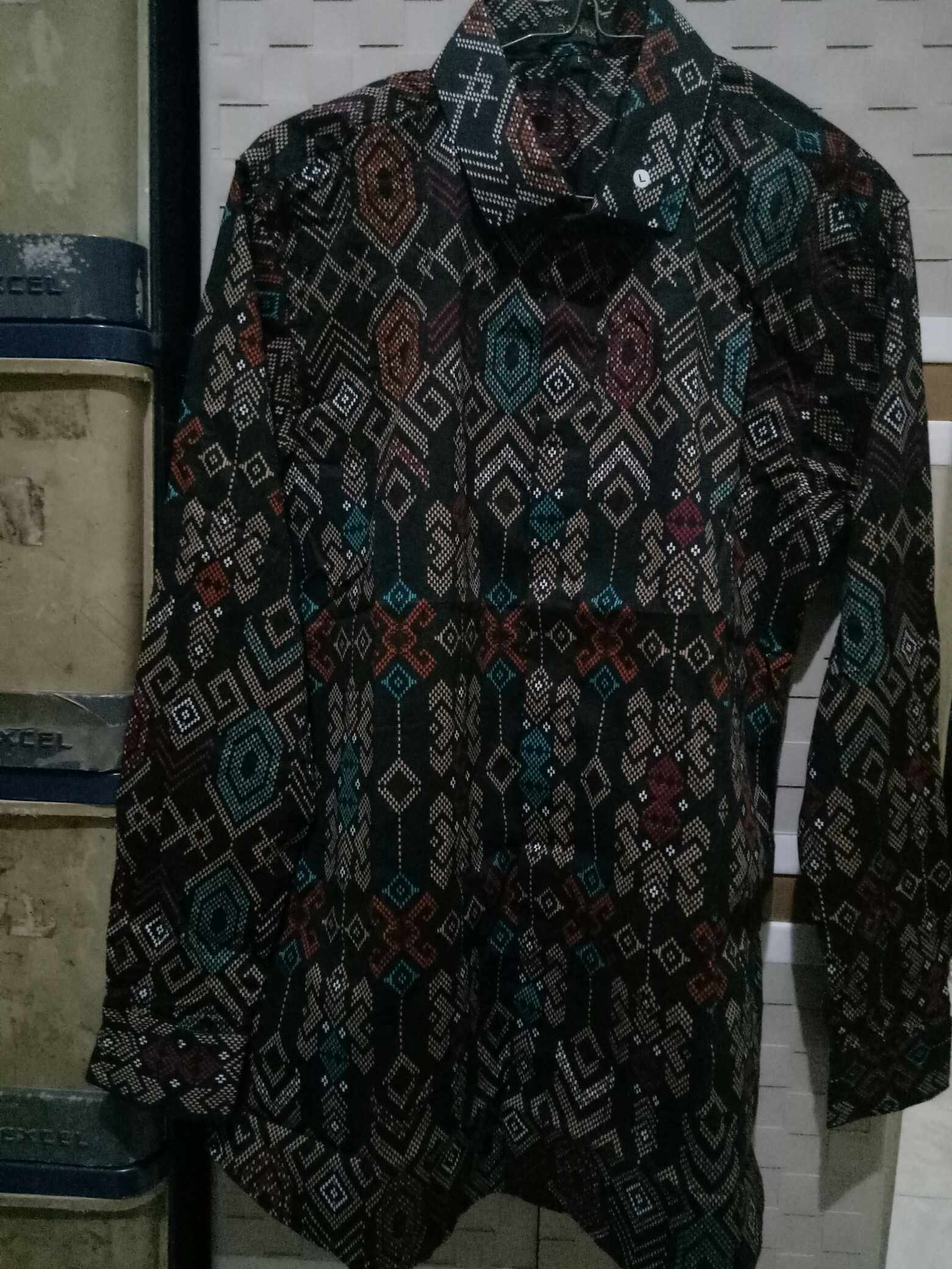 Credomenstore Kemeja Batik Songket Hitam Lengan Panjang / Kemeja Batik Pria / Baju Batik / Batik