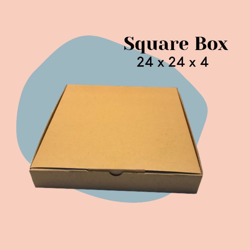 

SQUARE BOX // KARDUS DIE CUT KARTON COKLAT PACKAGING 24x24x4