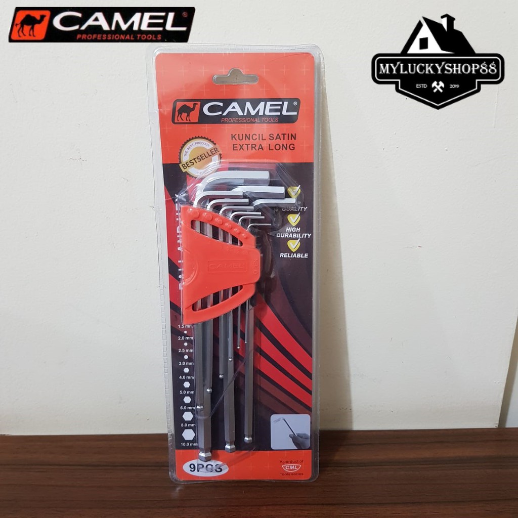 Camel Kunci L Set Hex Ball 9 pcs Satin Leher Panjang 9pcs Hexagonal