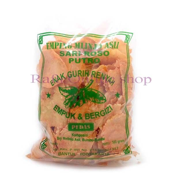 

Emping / Keripik Melinjo Mentah Asli Bantul Yogyakarta Pedas 400 grm