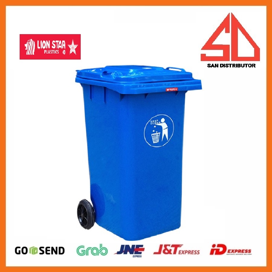 Tempat Sampah tong sampah Kotak Sampah Astana Dustbin 120 LITER (with wheels) lion star C-67