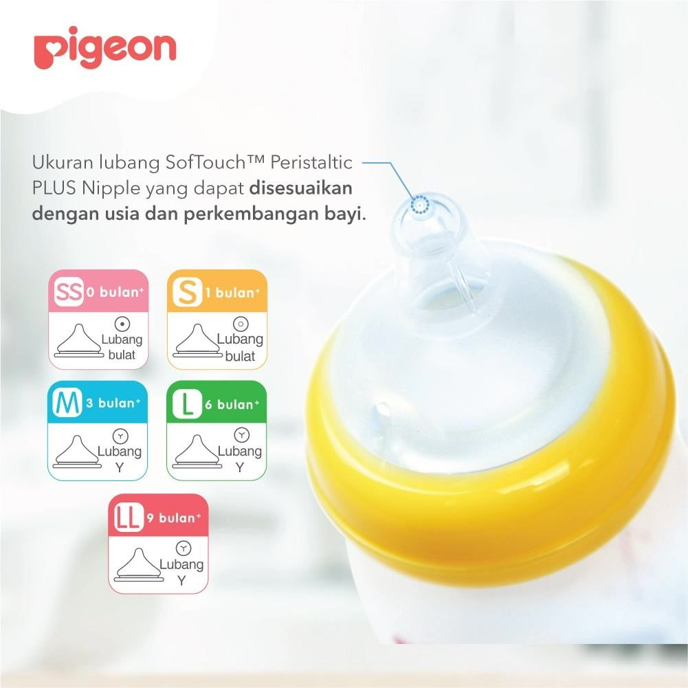 ★ BB ★  PIGEON Dot Peristaltic Plus 3 Nipple Blister - Soft Touch | Dot Bayi