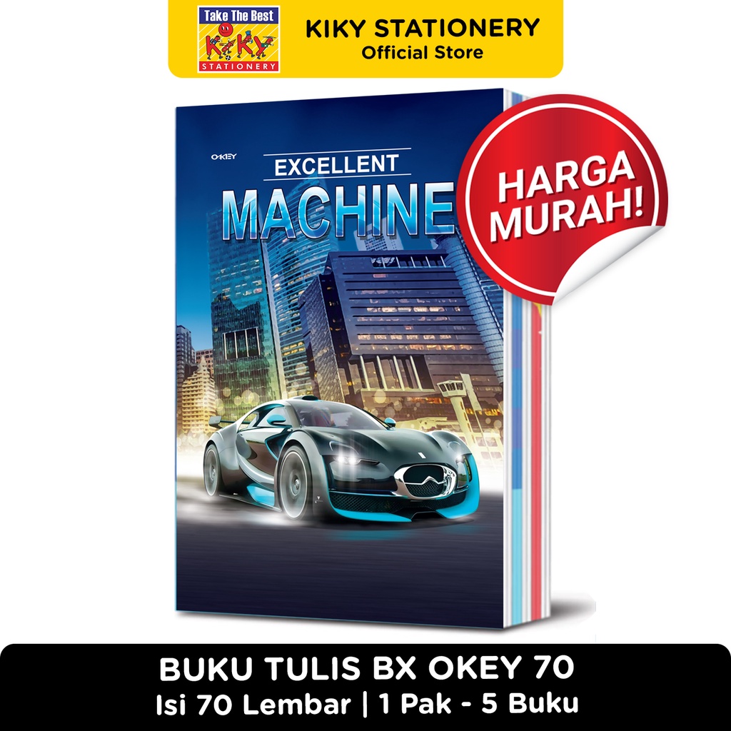 

BUKU MURAH STOK TERBATAS!!! OKEY Buku Tulis BX 70 Lembar (Uk. 17.5 x 25 cm) - 5 Buku / Motif Random