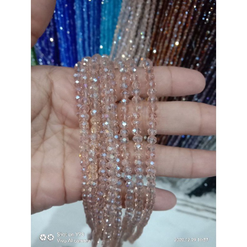 kristal ceko 6mm golongan biasa-krem