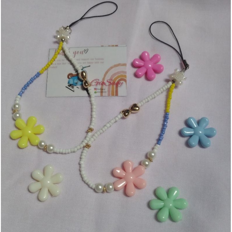 gantungan hp bunga daisy