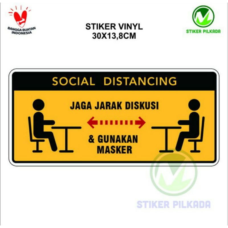 

STIKER VINYL JAGA JARAK DISKUSI 30x13,8CM