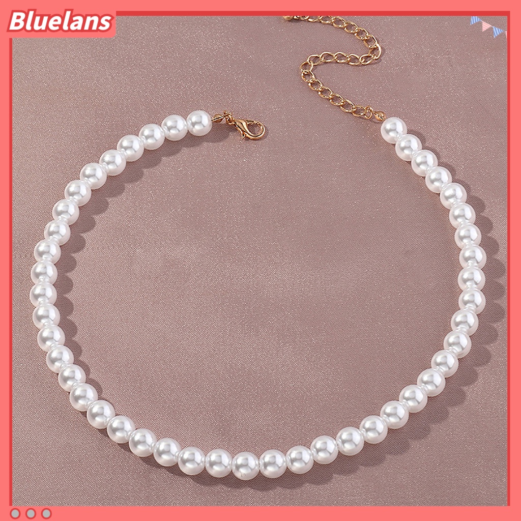 Bluelans 1/5 Pcs Necklace Elegant Fine Workmanship Jewelry Faux Round Pearl Chocker Use