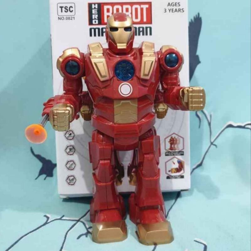 Mainan Robot Iron Man Suara Dan Lampu Robot Mainan