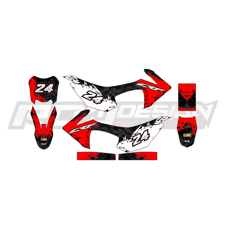 DECAL STICKER CRF 110 F (005) DEKAL STIKER MERAH HITAM