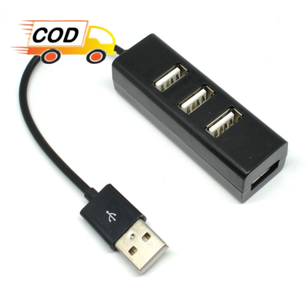 USB Hub 2.0 4 Port in 1 Universal Portable Plug and Play High Speed Transfer Rate Super Cepat Praktis Colokan Sambungan Laptop Flashdisk Charger