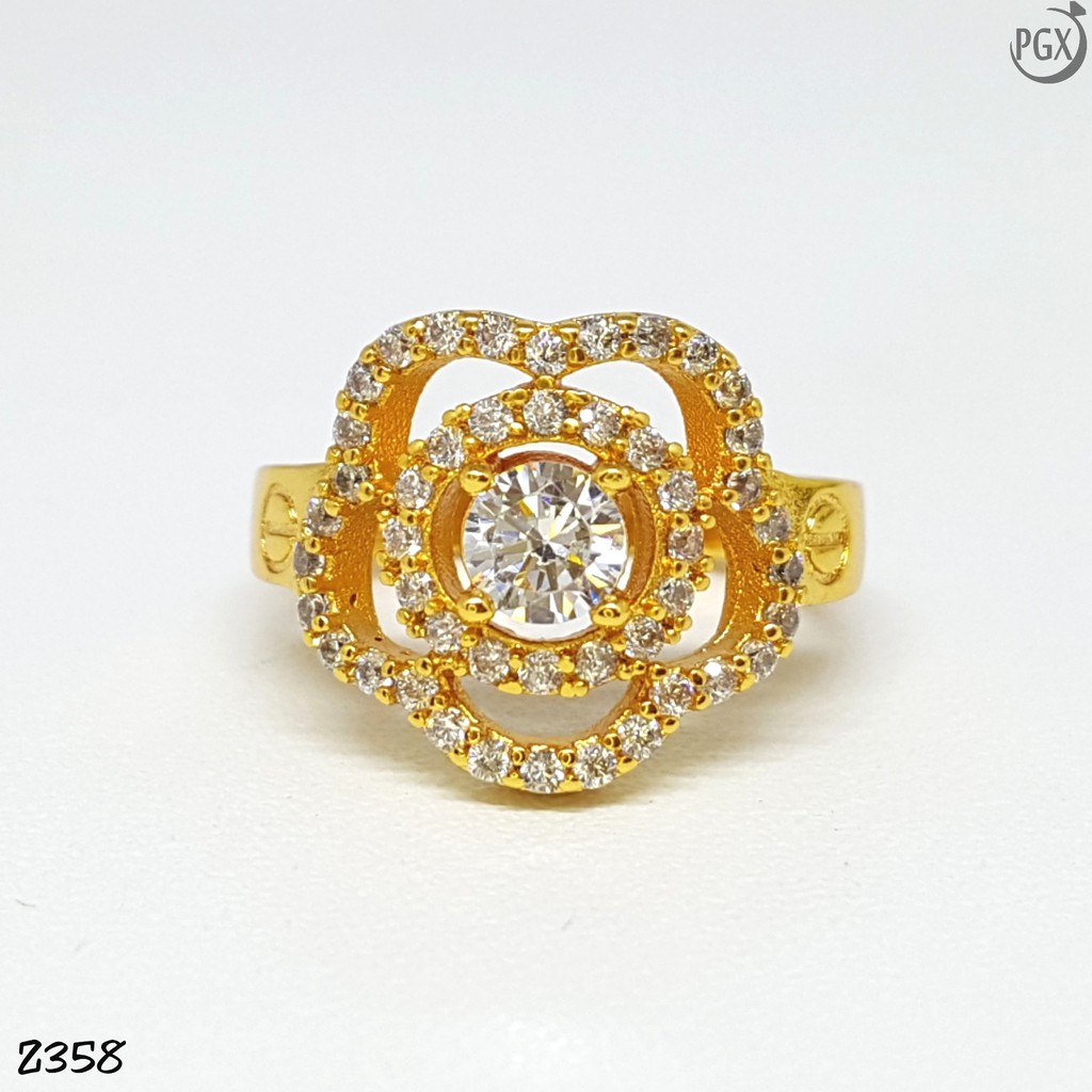 PGX Cincin Xuping Wanita Aksesoris Fashion Perhiasan Lapis Emas Premium - Z358